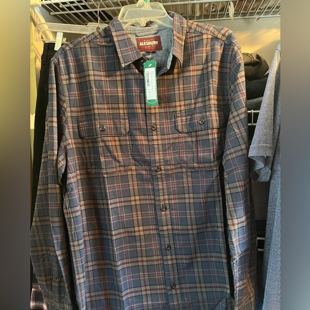 Alesbury - Velazquez Washed Twill Shirt.  Indigo, Size L.  Brand new with tags.